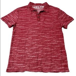 Helix Men's Red Burnout Polo Shirt